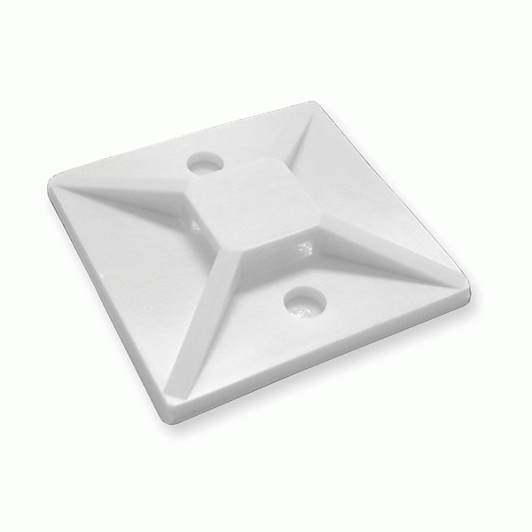 White Cable Tie Anchors Self-adhesive Extra Small - 10pcs 19x19mm [WHT-ANCHORS]