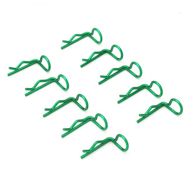 Green 90° Small-ring Body Clips 10PCS [59924G]