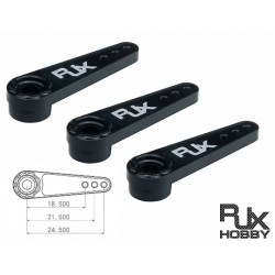 RJX Aluminium Servo Arm for Mini and Standard Servo 3 PCS Black [FS0314BK]