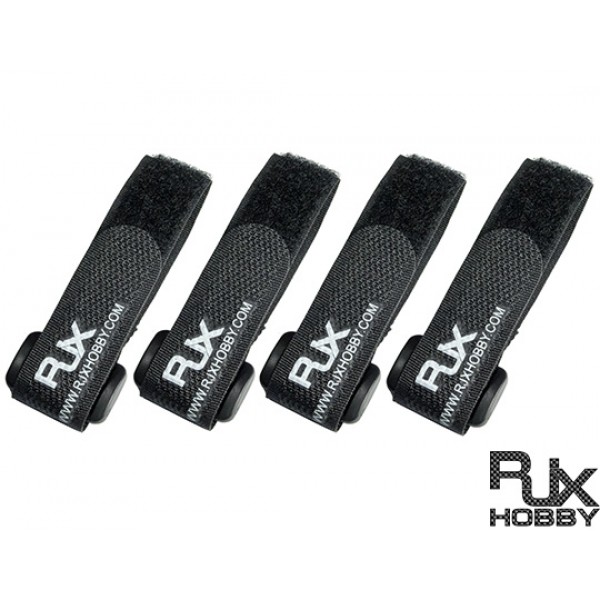 RJX Battrey Strap(200X20mmx4pcs) Black for FPV Racing [T6011-BKXS]